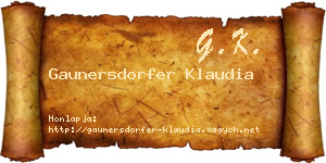 Gaunersdorfer Klaudia névjegykártya